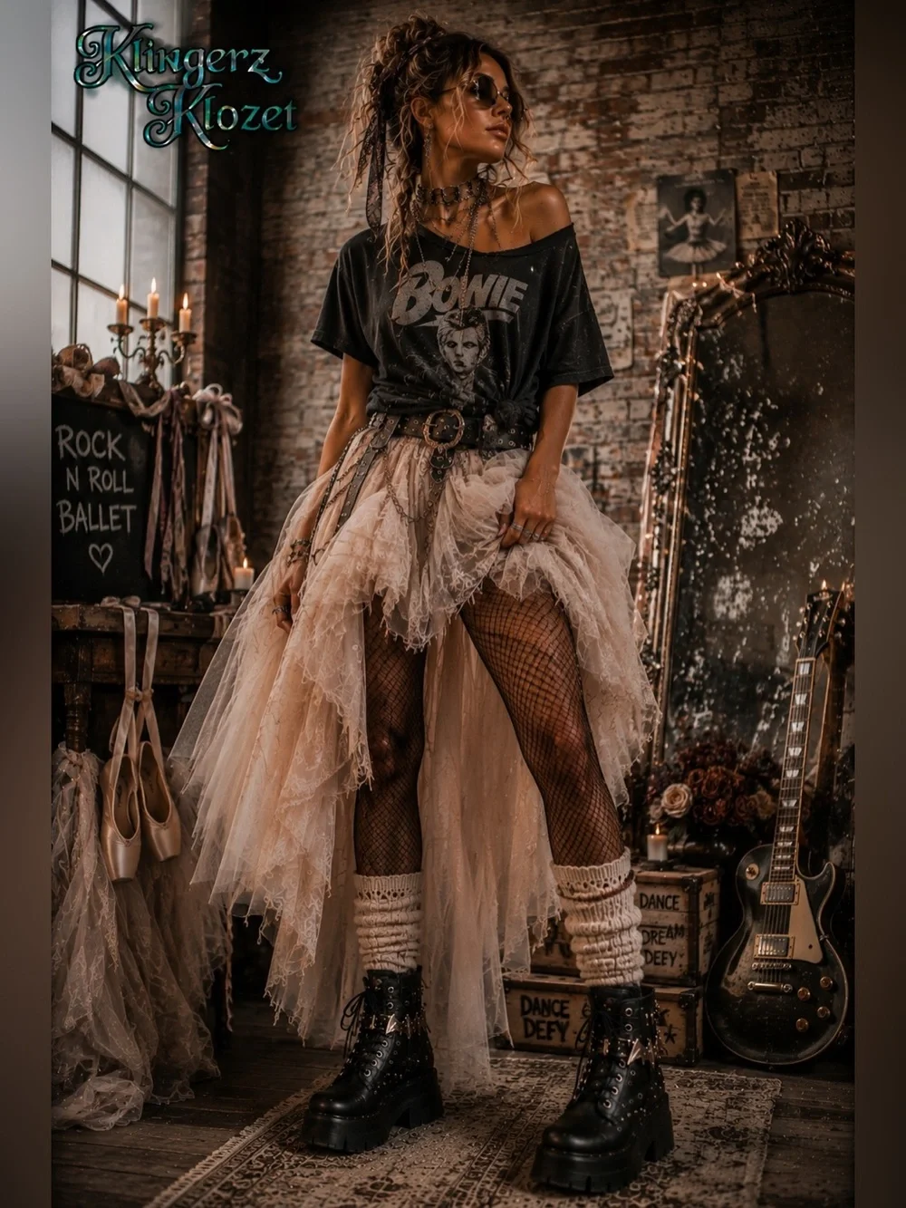 Black Studded Platform Combat Boots | Gothic Bat Buckle | Punk Grunge